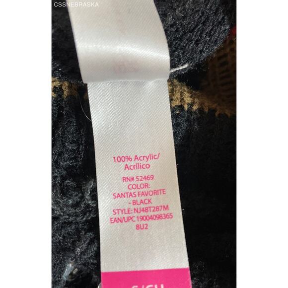 NOBO Black Women's Christmas Hoodie Sweater Santa’s Favorite -‎ Size S/CH 3-5 - Picture 6 of 6